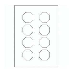 922 - Octagon Label Size 50mm x 50mm