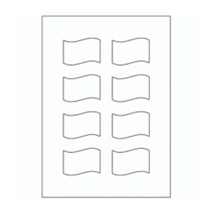 929 - Wave Flag Shape Label Size 60mm x 44mm