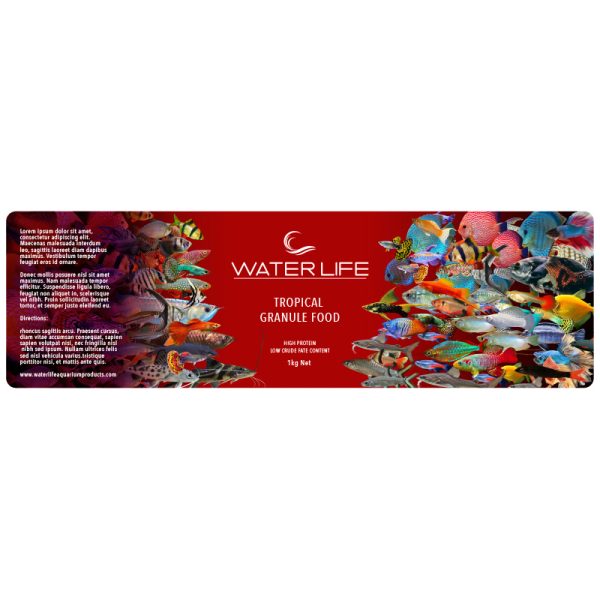 Water Life Label Tropical Granule 1kg 280 x 80 mm